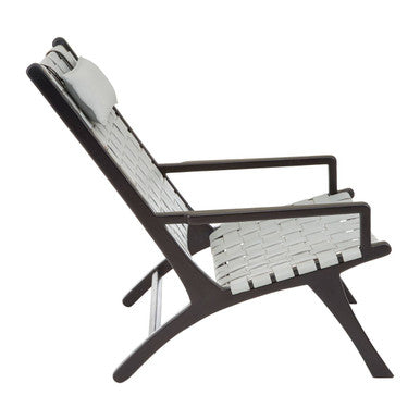 Kendari Grey Woven Leather Strap Chair