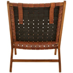 Kendari Teak Wood And Woven Leather Chair