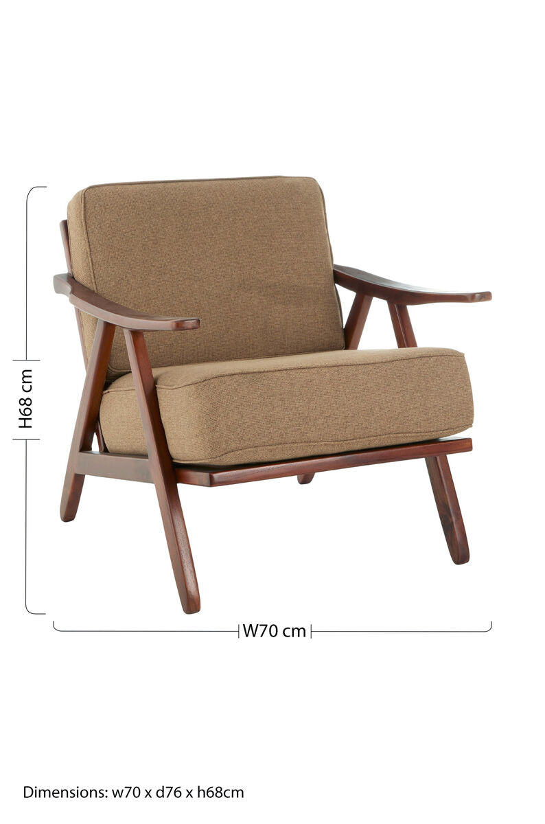 Kendari Teak Wood Frame Armchair with Cushions