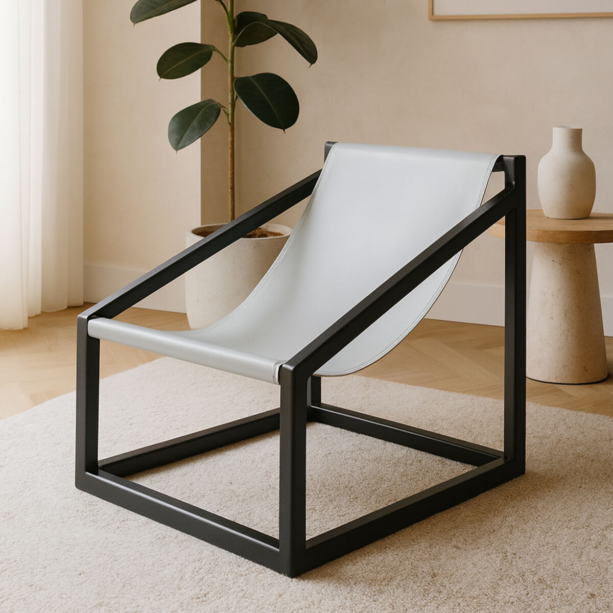 Kendari Grey Cubic Frame Chair