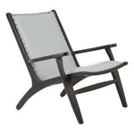 Kendari Grey Leather and Teak Wood Chair