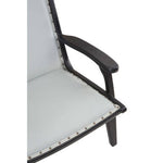 Kendari Grey Leather and Teak Wood Chair