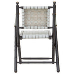 Kendari White Leather And Black Teak Wood Chair