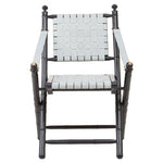 Kendari White Leather And Black Teak Wood Chair