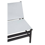 Kendari Grey Leather and Black Teak Modern Sling Chair