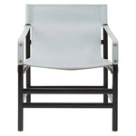 Kendari Grey Leather and Black Teak Wood Chair