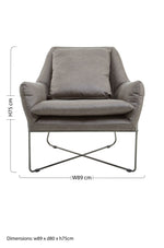 Hugo Grey faux leather Chair