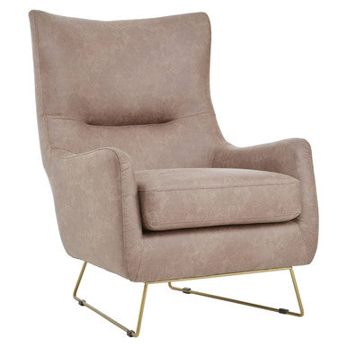 Henry Light Brown Faux Leather Armchair