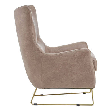 Henry Light Brown Faux Leather Armchair
