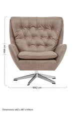 Harold Brown Leather Effect Swivel Chair