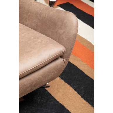 Harold Brown Leather Effect Swivel Chair