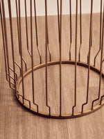 Shalimar Marble Top Round Side Table With Wireframe Base