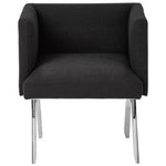 Piermount Black Dining Chair with Silver Legs