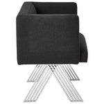 Piermount Black Dining Chair with Silver Legs