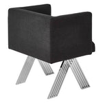 Piermount Black Dining Chair with Silver Legs