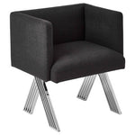 Piermount Black Dining Chair with Silver Legs