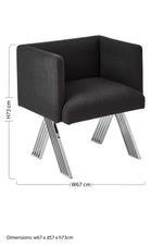 Piermount Black Dining Chair with Silver Legs