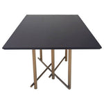 Delta Walnut Veneer Dining Table with Brushed Brass Legs