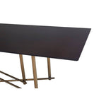 Delta Walnut Veneer Dining Table with Brushed Brass Legs