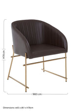 Delta Brown Faux Leather Dining Chair