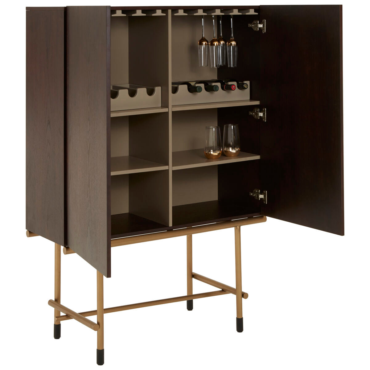 Delta Walnut Veneer Drinks Cabinet