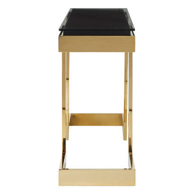 Deana Gold and Black Console Table