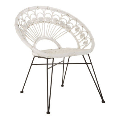 Manado White Natural Rattan Chair