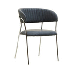 Tamzin Dark Grey Leather Effect Curved Dining Chair