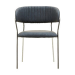 Tamzin Dark Grey Leather Effect Curved Dining Chair