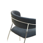 Tamzin Dark Grey Leather Effect Curved Dining Chair