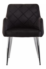 Tamzin Black Velvet Splayed Dining Chair