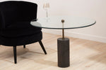 Rany Glass And Black Marble Side Table