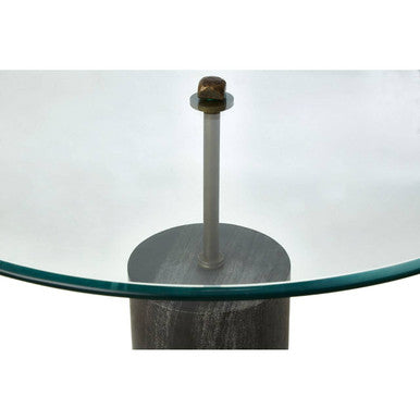 Rany Glass And Black Marble Side Table
