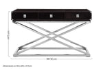 Kensington Townhouse Hair on Leather 3 Drawer Console Table