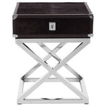 Kensington Townhouse Hair on Leather One Drawer Side Table