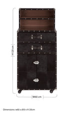 Kensington Townhouse Hair On Leather Drinks Cabinet