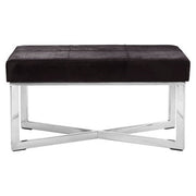 Kensington Townhouse Black Hair On Leather Leather Bench