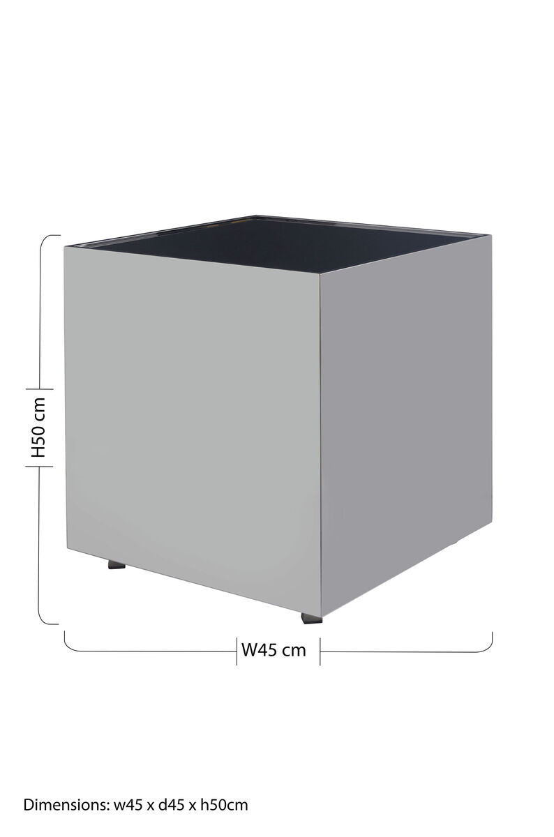 Carlox Square Chrome Finish Side Table