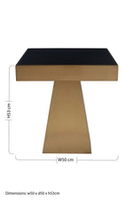 Carlox Square Gold Finish Frame Side Table
