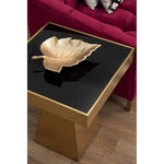Carlox Square Gold Finish Frame Side Table