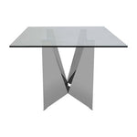 Carlox Tempered Glass Dining Table with Chrome Legs