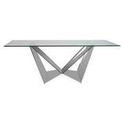 Carlox Tempered Glass Dining Table with Chrome Legs