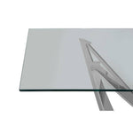 Carlox Tempered Glass Dining Table with Chrome Legs