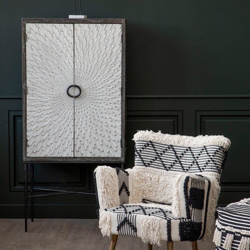 Milan Two Door Elm Wood Wine Cabinet