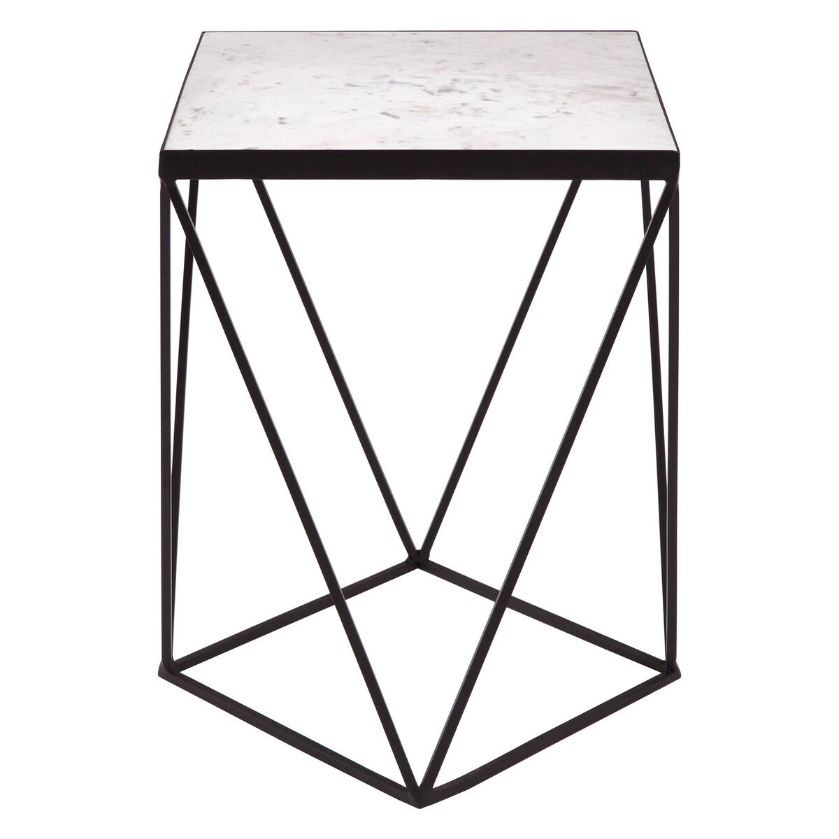 Shalimar Square Black Finish Base Side Table