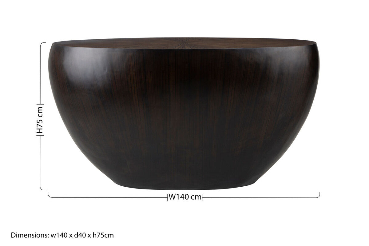 Gabo Round Ebony Console Table