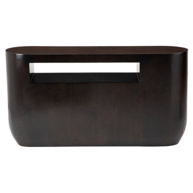 Gabelle Oval Ebony Bamboo Console Table