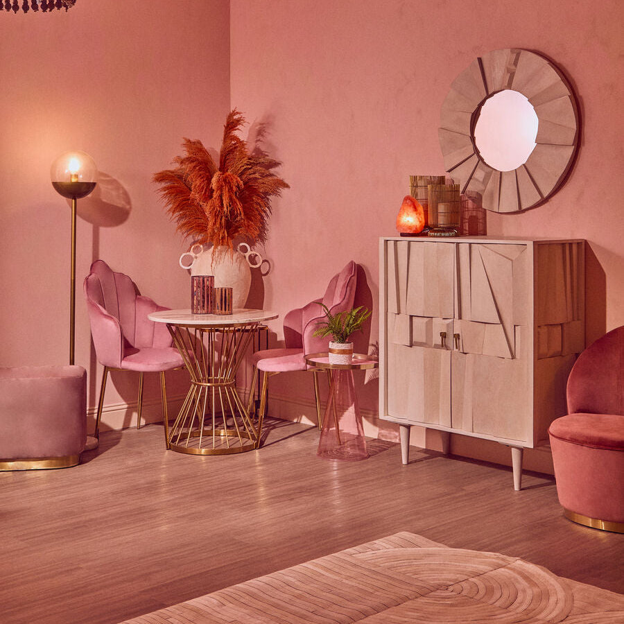 Anzio Hourglass Dining Table with White Marble and Gold Base