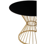 Anzio Hourglass Dining Table with Black Glass And Gold Base
