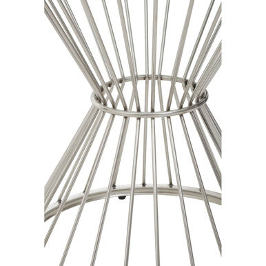 Anzio Hourglass Dining Table with Clear Glass and Silver Base